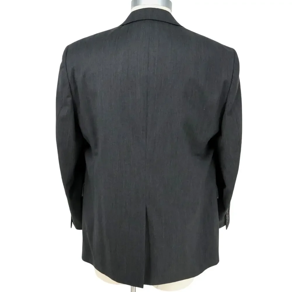 Hart Schaffner Marx 1887 Sport Coat Mens 44R Gray Wool Jacket Blazer Preppy